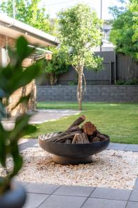a bowl of food sitting on top of a yard at The Grape Escape Location and style on Shiraz Trail in McLaren Vale