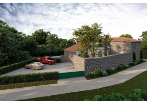 a rendering of a house with a car parked in a driveway at Reverence Villas Caldelas in Antas de Ulla