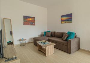 A seating area at Basiliki's Apartments