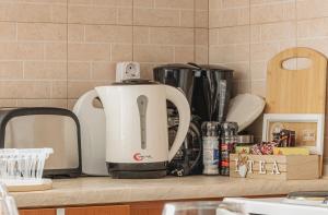 Coffee and tea making facilities at Basiliki's Apartments