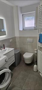 y baño con aseo y lavamanos. en Ferienwohnung Auszeit en Calw