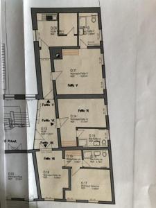 a drawing of a floor plan of a house at 6 Ferienwohnung - Ferien Mittendrin in Schwerin
