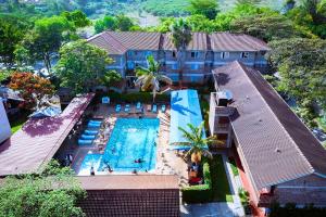 an aerial view of a resort with a swimming pool at Sportsview Hotel Kasarani in Nairobi