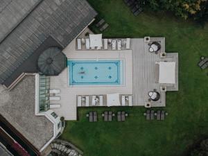 an overhead view of a swimming pool in a yard at Gut Weissenhof in Radstadt