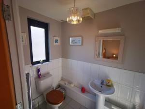 a bathroom with a toilet and a sink at 2br Spacious City Centre Apartment in Belfast +23 photos