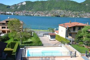 a view of a body of water from a building at Dolce Casa Lago in Paratico