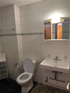 een badkamer met een toilet en een wastafel bij Bellevue L 031 - PLEASANT apartment 6 pers in Veysonnaz