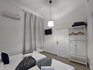 馬德里的住宿－Casa Lemus，带沙发和窗户的客厅