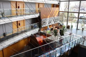 a view of the lobby of a building at Eurohotel Barcelona Granvia Fira in Hospitalet de Llobregat