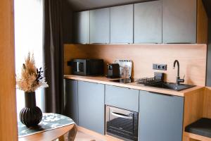 Kuchyňa alebo kuchynka v ubytovaní M26 Prémium apartmanok