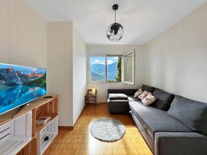 Χώρος καθιστικού στο Family Mountain Hideway in the Swiss Alps