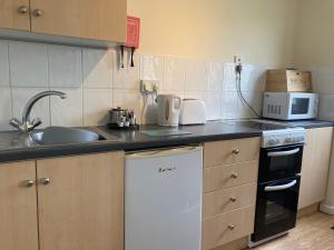 a kitchen with a sink and a stove top oven at Brixham Holiday Park Silver Albatross - Pet Friendly in Brixham
