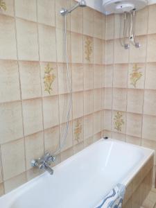 um chuveiro na casa de banho com banheira em Villetta Pescespada em Grosseto