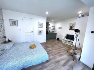 Giường trong phòng chung tại Bucolique & Cosy studio