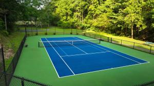 an overhead view of a tennis court at Windsong in Sevierville