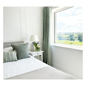 1 dormitorio con cama y ventana en Eastbury House P25 C3K8 en Cork