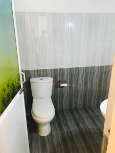 łazienka z toaletą i umywalką w obiekcie New hotel canel park w mieście Polonnaruwa