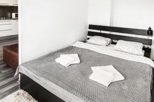 Posteľ alebo postele v izbe v ubytovaní Stylowy apartament w najlepszej lokalizacji + 13 fotografií