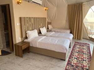 Una cama o camas en una habitación de Wadi Rum Ali Bubble camp
