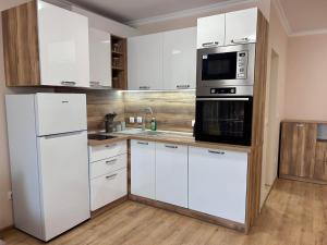 Kuchyň nebo kuchyňský kout v ubytování Апартаменти Bella Deluxe