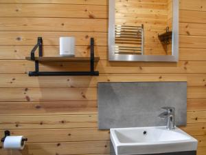 a bathroom with a sink and a mirror at Wellington - Uk47055 in Holme upon Spalding Moor