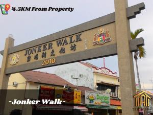 a sign for a journer walk in a street at Attic Home Melaka Imperio Residence & Jonker in Melaka