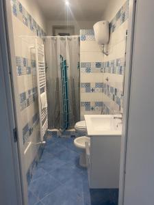 カメロータにあるLa casa di AN e SOのトイレ、洗面台、シャワー付きのバスルーム