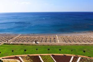 an aerial view of a beach and the ocean at Elysium Resort & Spa in Faliraki
