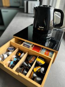 Příslušenství pro přípravu čaje a kávy v ubytování Modern & großzügig! Ideal für Familie & Arbeit