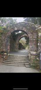 a stone archway with stairs and a stone wall at Knockview in Aughrim