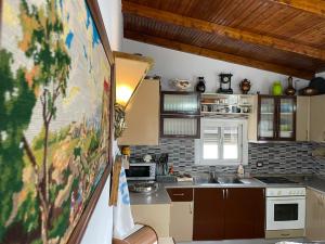 a kitchen with a sink and a counter top at Johnny Apartment Berat in Berat