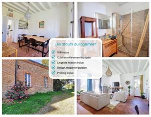 a collage of photos of a house at ღ Le Petit Fleyres - Design, Confortable, Wifi in Toulouse