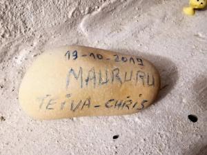 a rock with writing on it on the floor at Romantic Casa Lorenzina Affittacamere in Ventimiglia