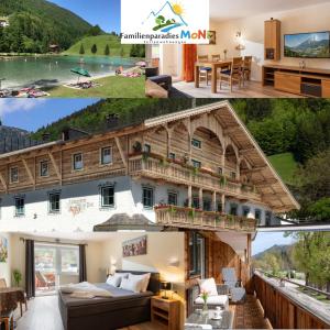 a collage of pictures of a house at Familienparadies MoNi Ferienwohnung 4 in Thiersee