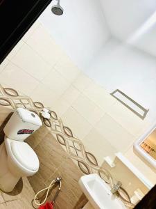 Oriole Luxury Hotel في اسلام اباد: حمام مع مرحاض ومغسلة