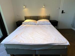 Säng eller sängar i ett rum på Apartamenty MERRI