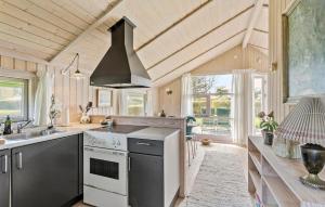 a kitchen with a stove and a sink at Awesome Home In Svendborg With Kitchen in Svendborg