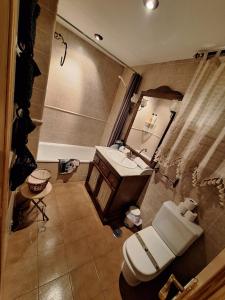 a bathroom with a toilet and a sink and a tub at BUENAVISTA LUXURY in Sierra Nevada