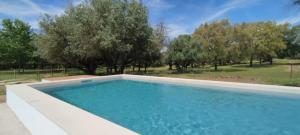 a swimming pool in a yard with trees in the background at Monte do Serrado de Baixo - T4 in Évora