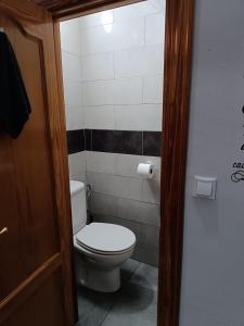 ein Bad mit einem weißen WC in einem Zimmer in der Unterkunft Casa Glori in Vélez-Málaga