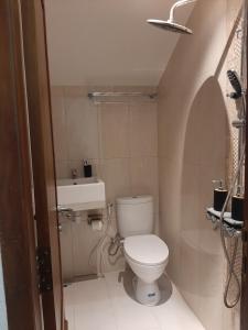 a small bathroom with a toilet and a sink at Griya Endika Syariah in Yogyakarta