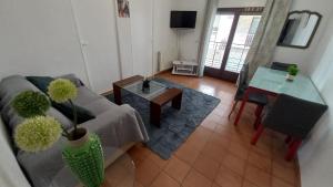 ein Wohnzimmer mit Sofa und Tisch in der Unterkunft Calle San Pablo y Plaza Mayor in Salamanca