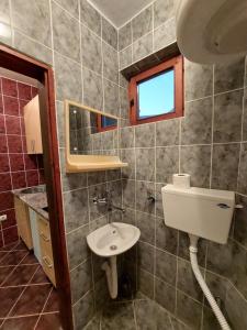 a bathroom with a sink and a mirror at PEKOVIĆ in Bar