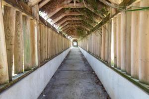 an empty hallway in an old building at Apartamentos vista del mar La Casona in Juan Pedro