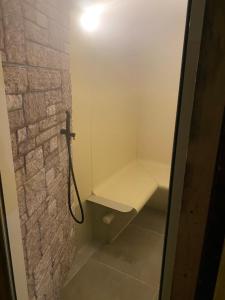 W łazience znajduje się prysznic z ławką. w obiekcie Spaanse Bungalow nabij Amsterdam with Sauna and steam sauna w mieście Vijfhuizen