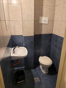 a bathroom with a toilet and a sink at Hotel Canciller in Mar del Plata