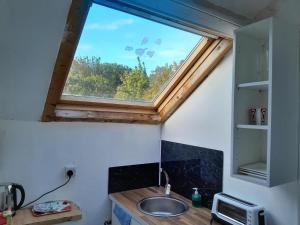 a bathroom with a sink and a window at SINGLETON SHORT STAYS R7r5 in Swansea