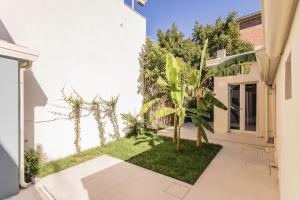 a courtyard of a house with a garden at Luxury & Design: Oasi nel centro storico di Rimini in Rimini