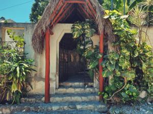 a small entrance to a building with a door at Elmar hostal in Bacalar