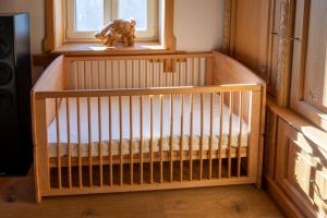 Postel nebo postele na pokoji v ubytování Bauern-Ferienhaus-im-Allgaeu